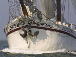 Rad und Schiff Holland zeigt die Elizabeth segelnd